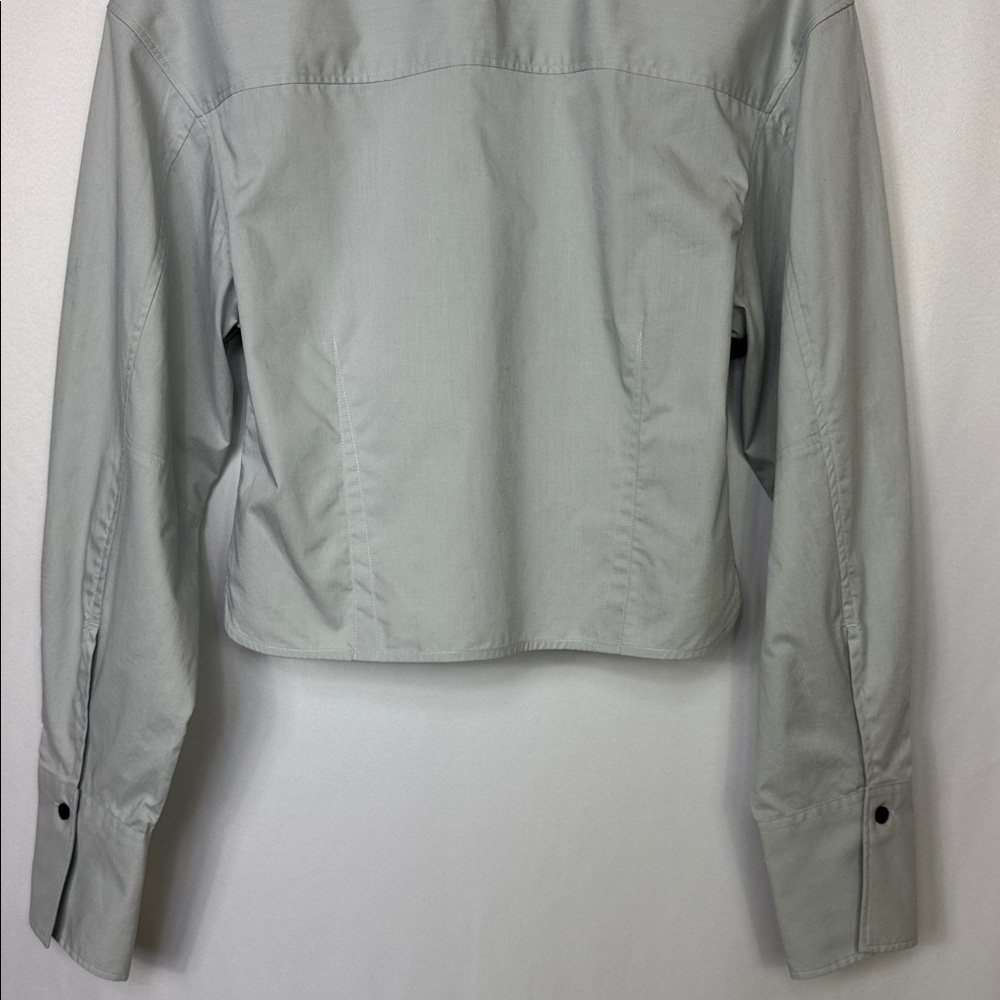 Rag & Bone Becca Poplin Button Down Shirt Gray Size Medium Long Sleeve - Picture 13 of 16